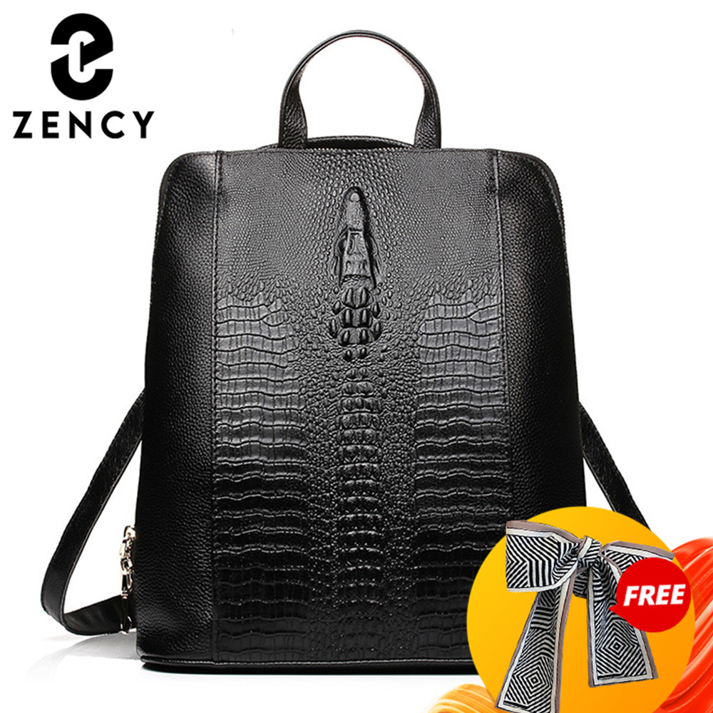 Genuine Leather Backpack - Zency 100% mochila de couro genuíno