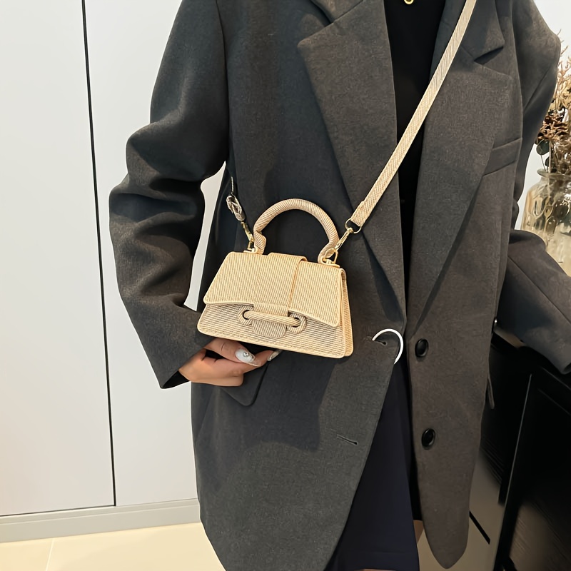 Structured Handbag Top Handle - Bolsa Mini de Moda Feminina, Elegante