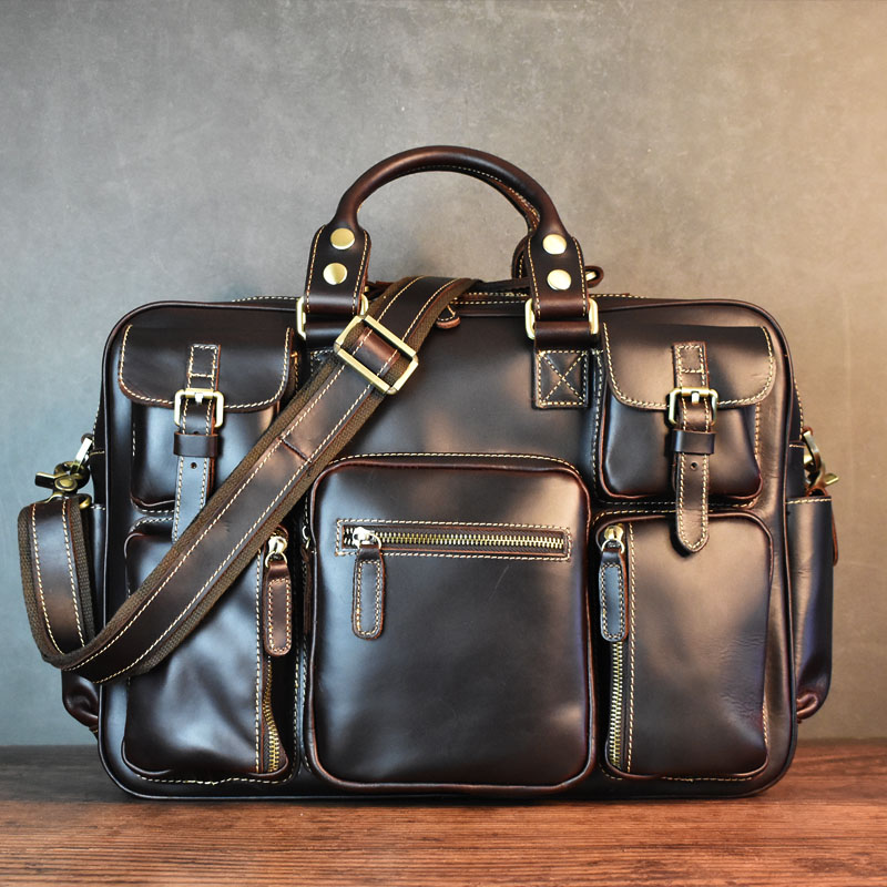 Luxury Bags Luggage - Bolsa de ombro preta masculina, vintage,