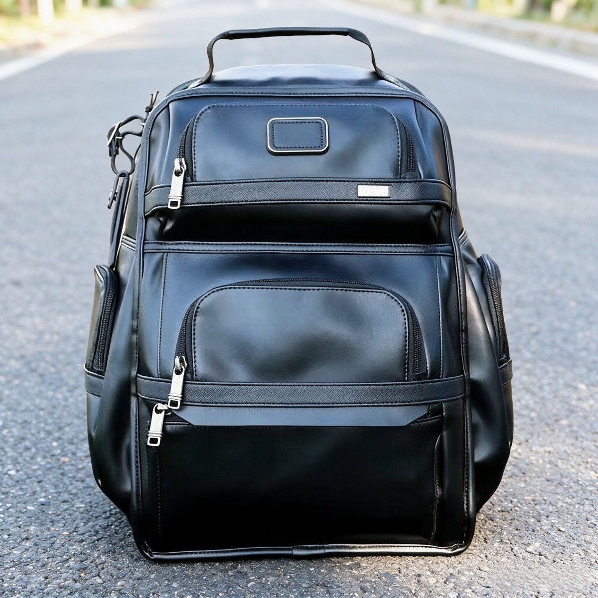 Genuine Leather Backpack - Mochila de Negócios para Homens, Mochila