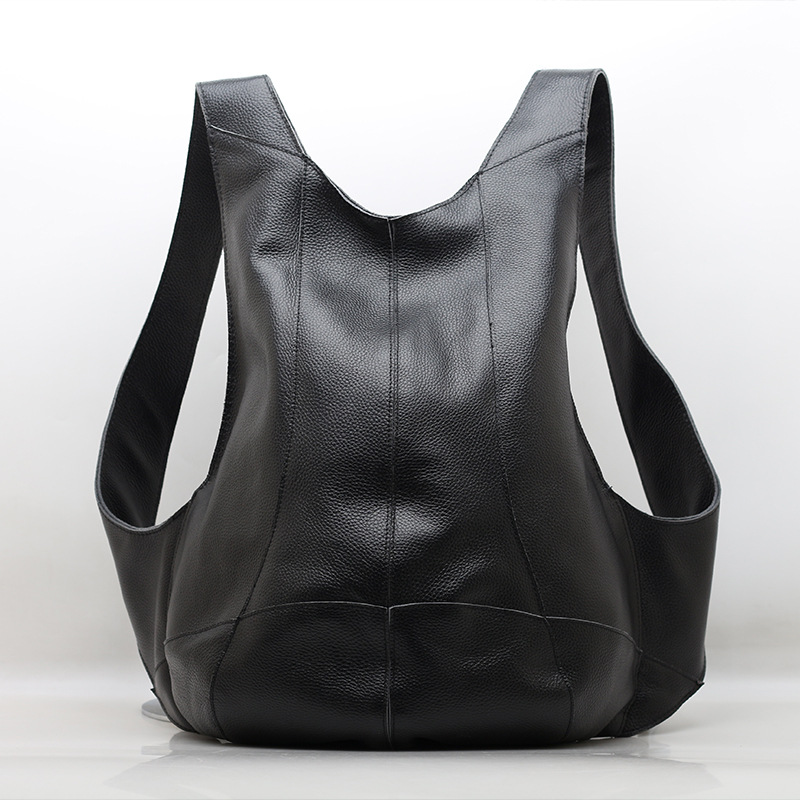 Genuine Leather Backpack - Mochila de couro genuíno para homens,