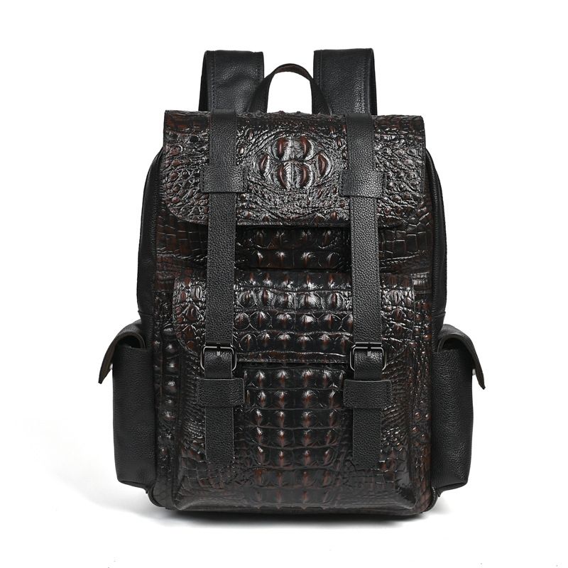 Genuine Leather Backpack - Mochila Masculina de Couro Genuíno de