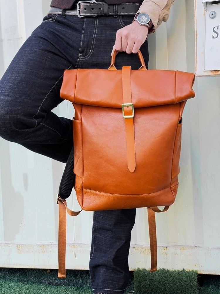 Mochila Masculina de Couro Gen - Genuine Leather Backpack avaliação e preço