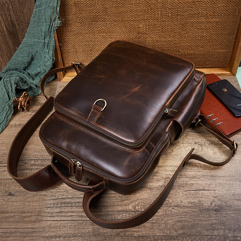 Mochila Masculina de Couro Enc - Genuine Leather Backpack avaliação e preço