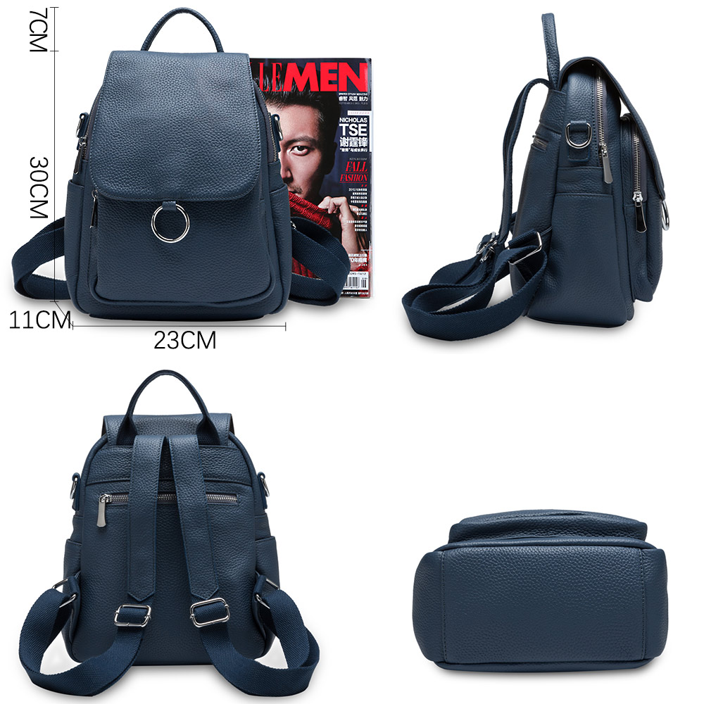 Mochila Feminina Zency Nova Mo - Genuine Leather Backpack avaliação e preço