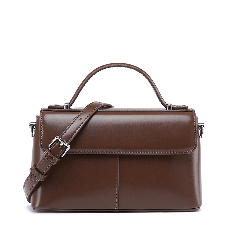 Bolsa Feminina de Couro Marrom - Structured Handbag Top Handle avaliação e preço