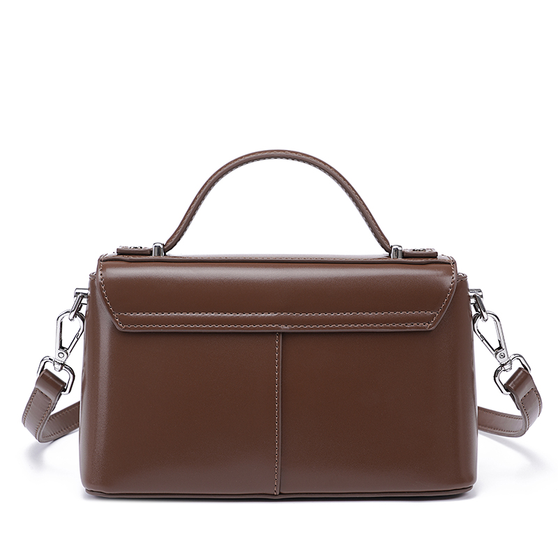 Bolsa Feminina de Couro Marrom - Structured Handbag Top Handle avaliação e preço