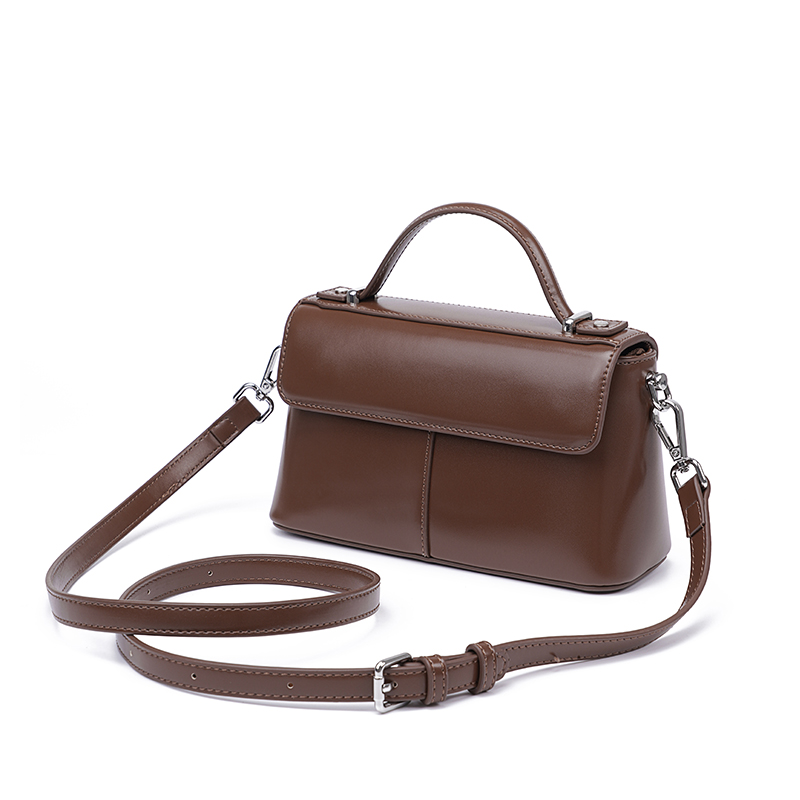Bolsa Feminina de Couro Marrom - Structured Handbag Top Handle avaliação e preço