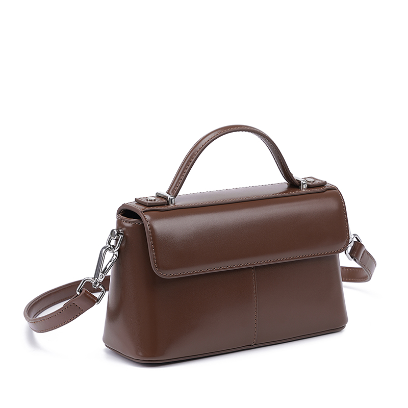 Bolsa Feminina de Couro Marrom - Structured Handbag Top Handle avaliação e preço