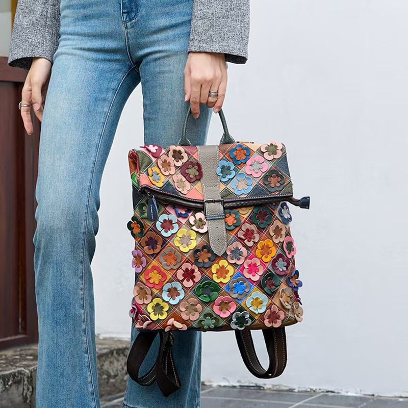 Mochila Vintage Feminina em Co - Genuine Leather Backpack avaliação e preço