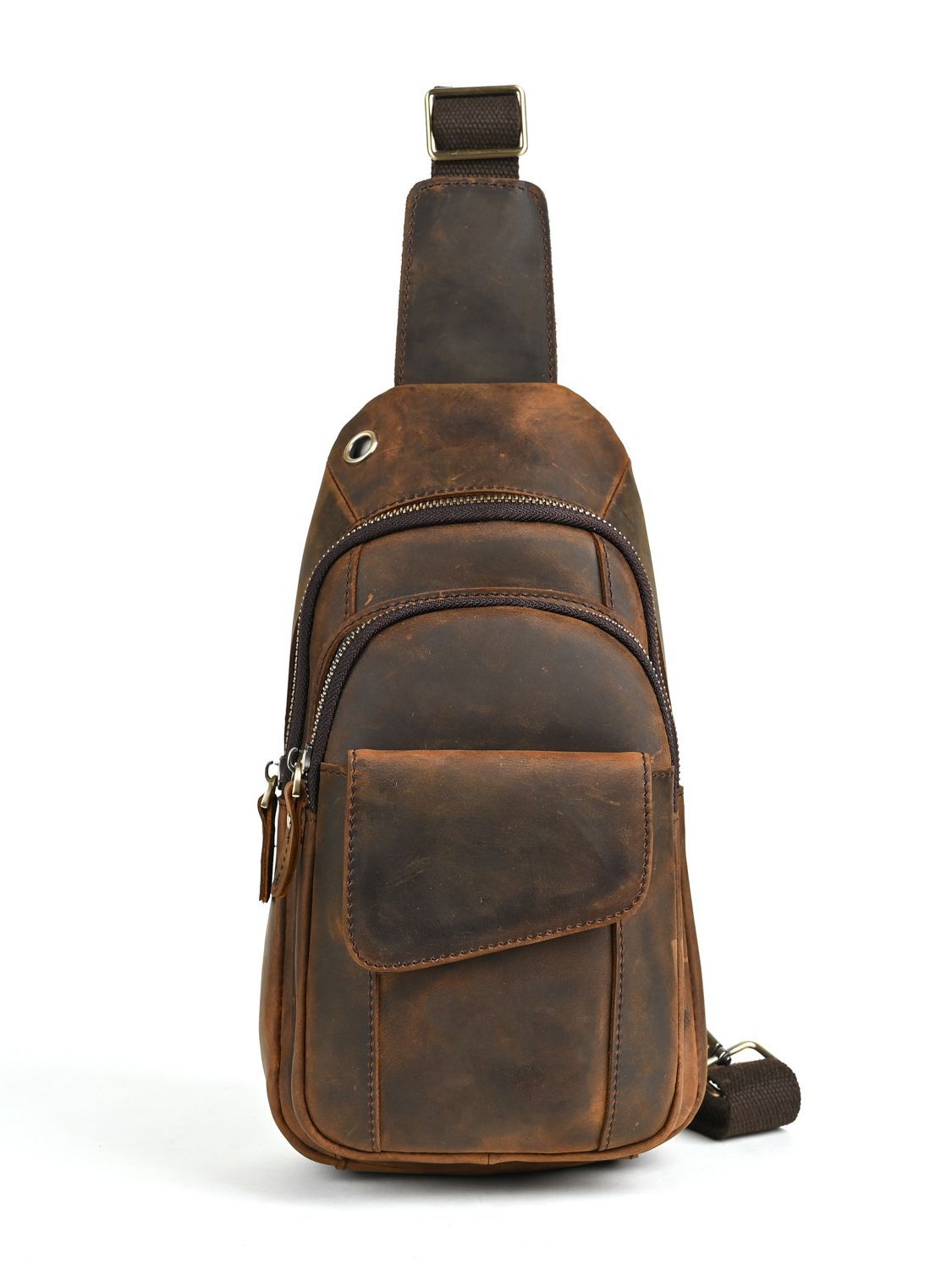 Bolsa de Peito Masculina de Lu - Genuine Leather Backpack avaliação e preço