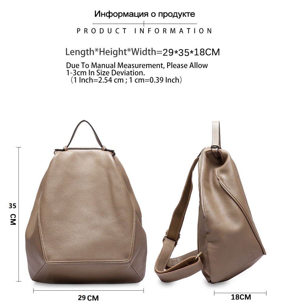 Zency mulheres 100% couro genu - Genuine Leather Backpack avaliação e preço