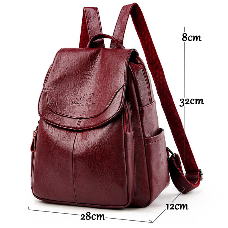 9 cores mulheres mochilas de c - Genuine Leather Backpack avaliação e preço