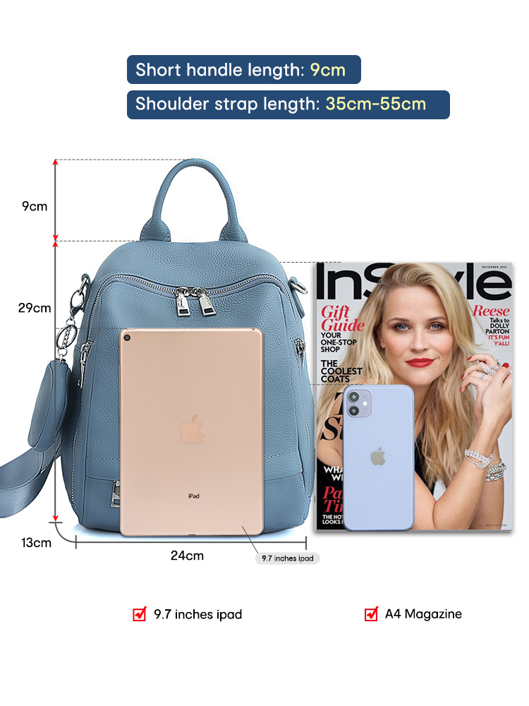 Mochila feminina de couro genu - Genuine Leather Backpack avaliação e preço