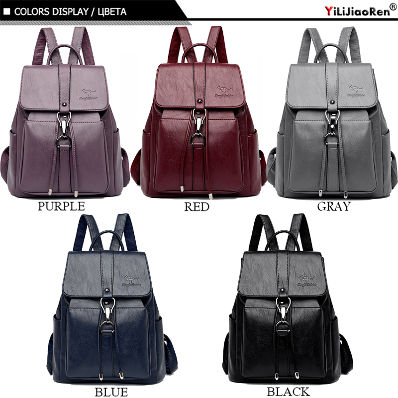 Anti roubo mochila feminina bo - Genuine Leather Backpack avaliação e preço