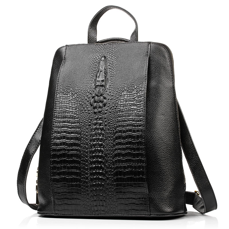 Zency 100% mochila de couro ge - Genuine Leather Backpack avaliação e preço