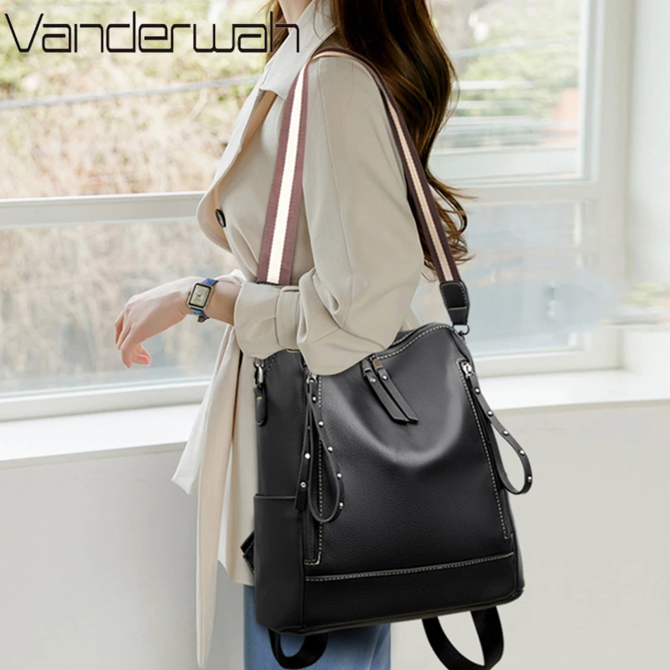 Mochilas multifuncionais de co - Genuine Leather Backpack avaliação e preço