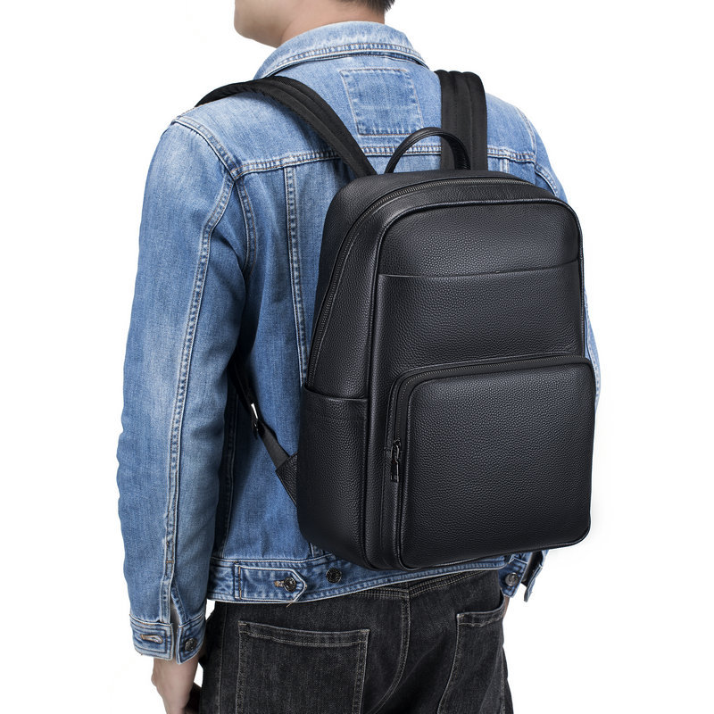 Bolsa de ombro dupla de couro  - Genuine Leather Backpack avaliação e preço