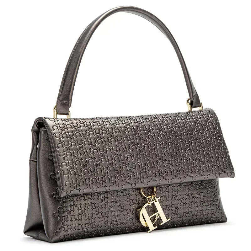 Bolsa Elegante com Monograma e - Structured Handbag Top Handle avaliação e preço