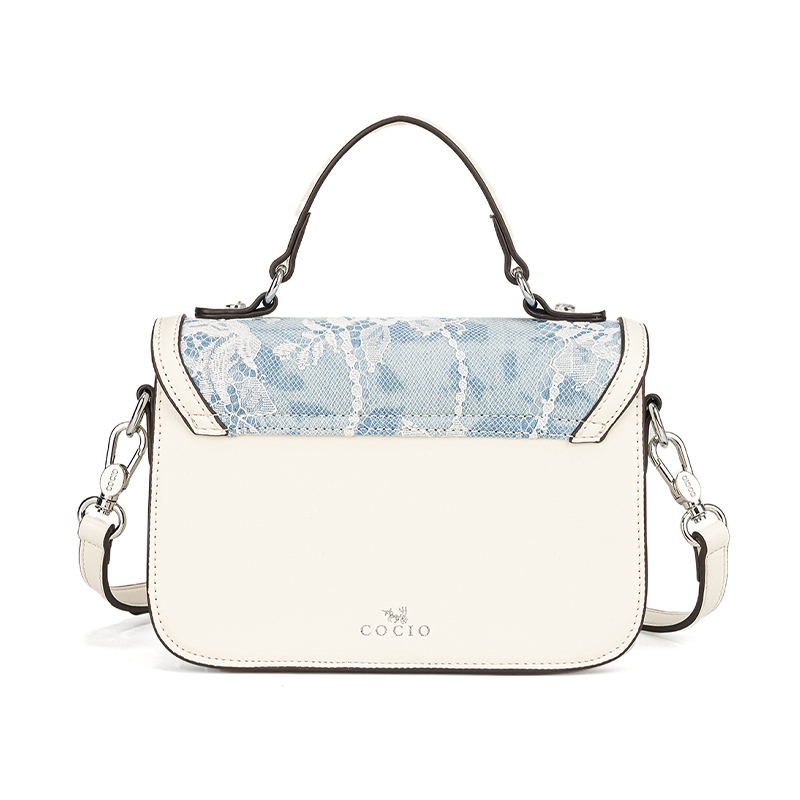 Bolsa Feminina Azul Branco com - Structured Handbag Top Handle avaliação e preço