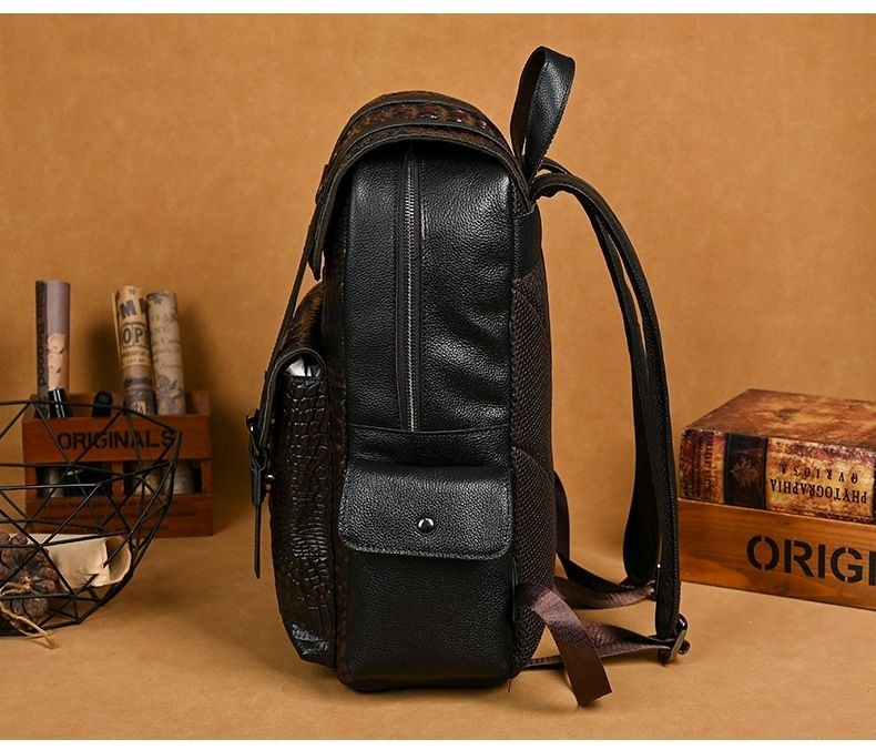 Mochila Masculina de Couro Gen - Genuine Leather Backpack avaliação e preço