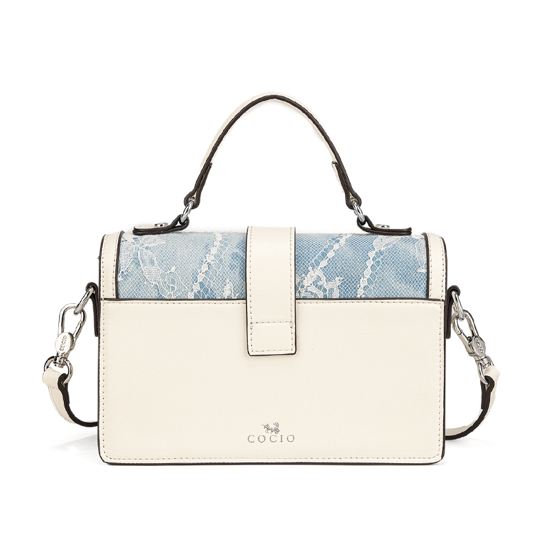 Bolsa Feminina Azul com Estamp - Structured Handbag Top Handle avaliação e preço