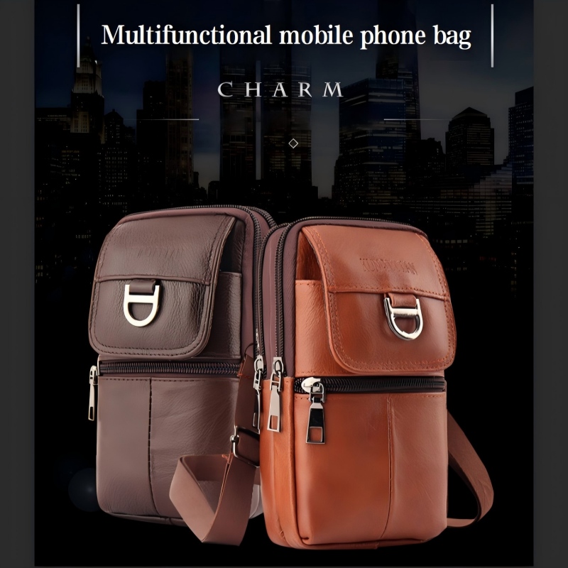 Bolsa de Cintura Masculina de  - Genuine Leather Backpack avaliação e preço