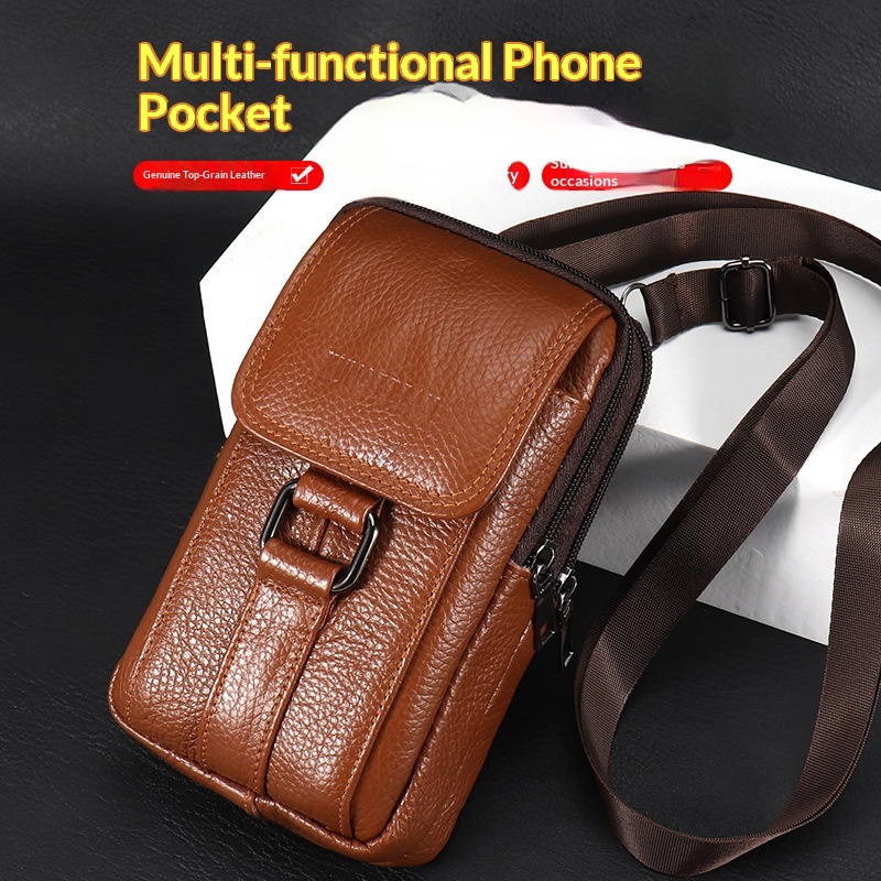 Bolsa de Cintura Masculina em  - Genuine Leather Backpack avaliação e preço