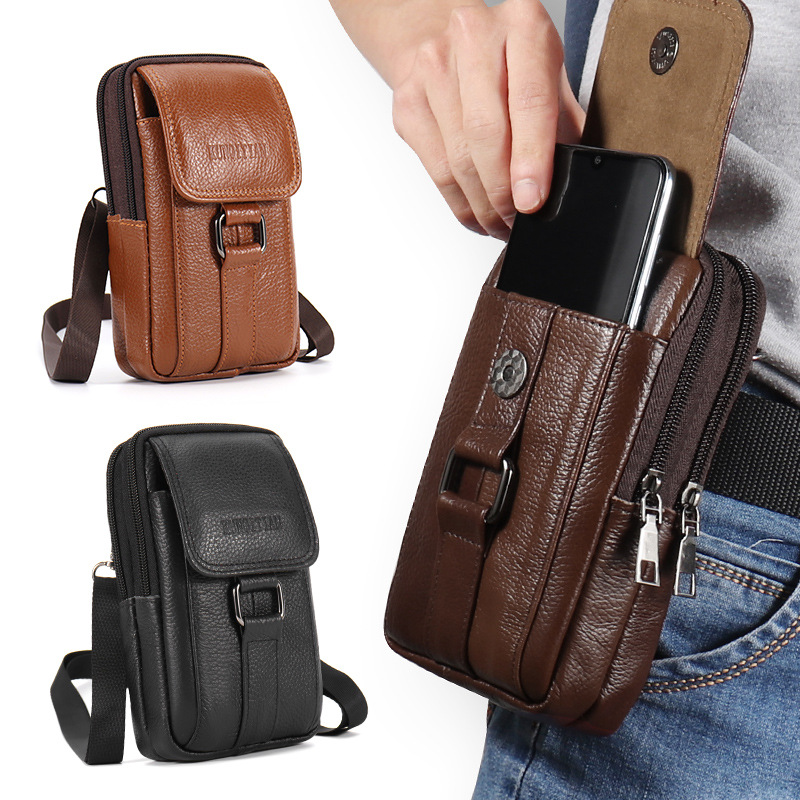 Bolsa de Cintura Masculina em  - Genuine Leather Backpack avaliação e preço
